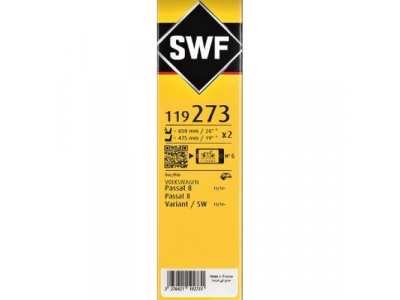 Щетки стеклоочистителя SWF VISIOFLEX,передняя,2 шт., 3G1998002A, 3G1998002, 650mm/26", бескаркасная от SWF Щетки стеклоочистителя SWF VISIOFLEX,передняя,2 шт., 3G1998002A, 3G1998002, 650mm/26", бескаркасная